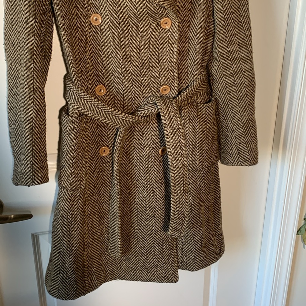 UNITED COLORS OF BENETTON Vintage Brown Houndstooth Jacket - Size 46 (Medium) - Picture 3 of 16